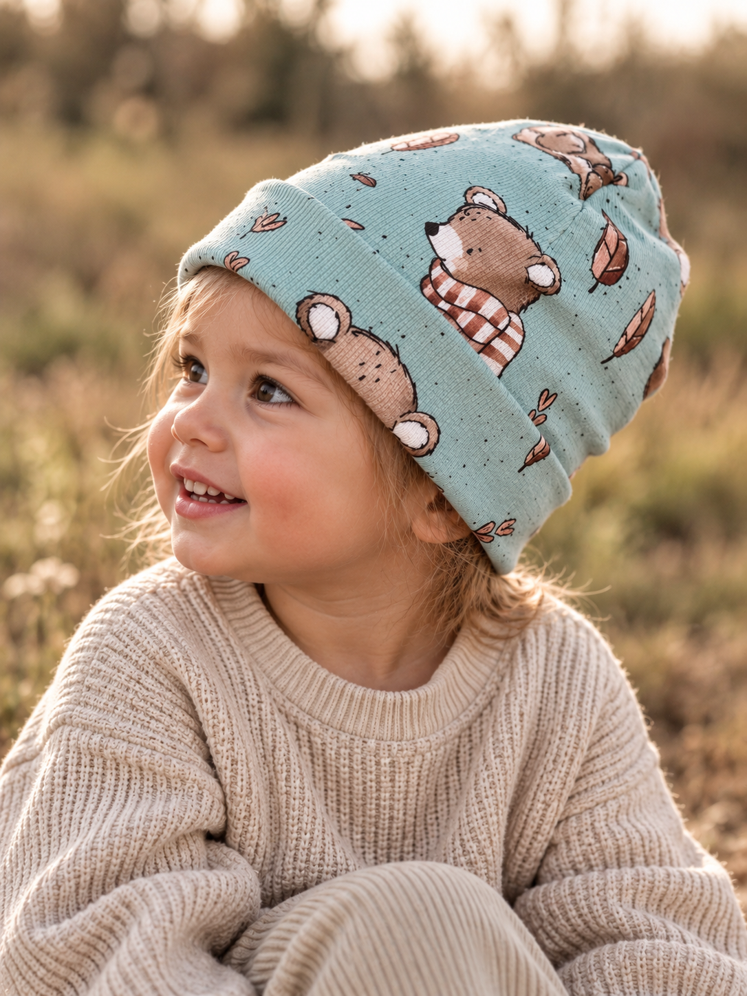Beanie "kleiner Bär" hellblau