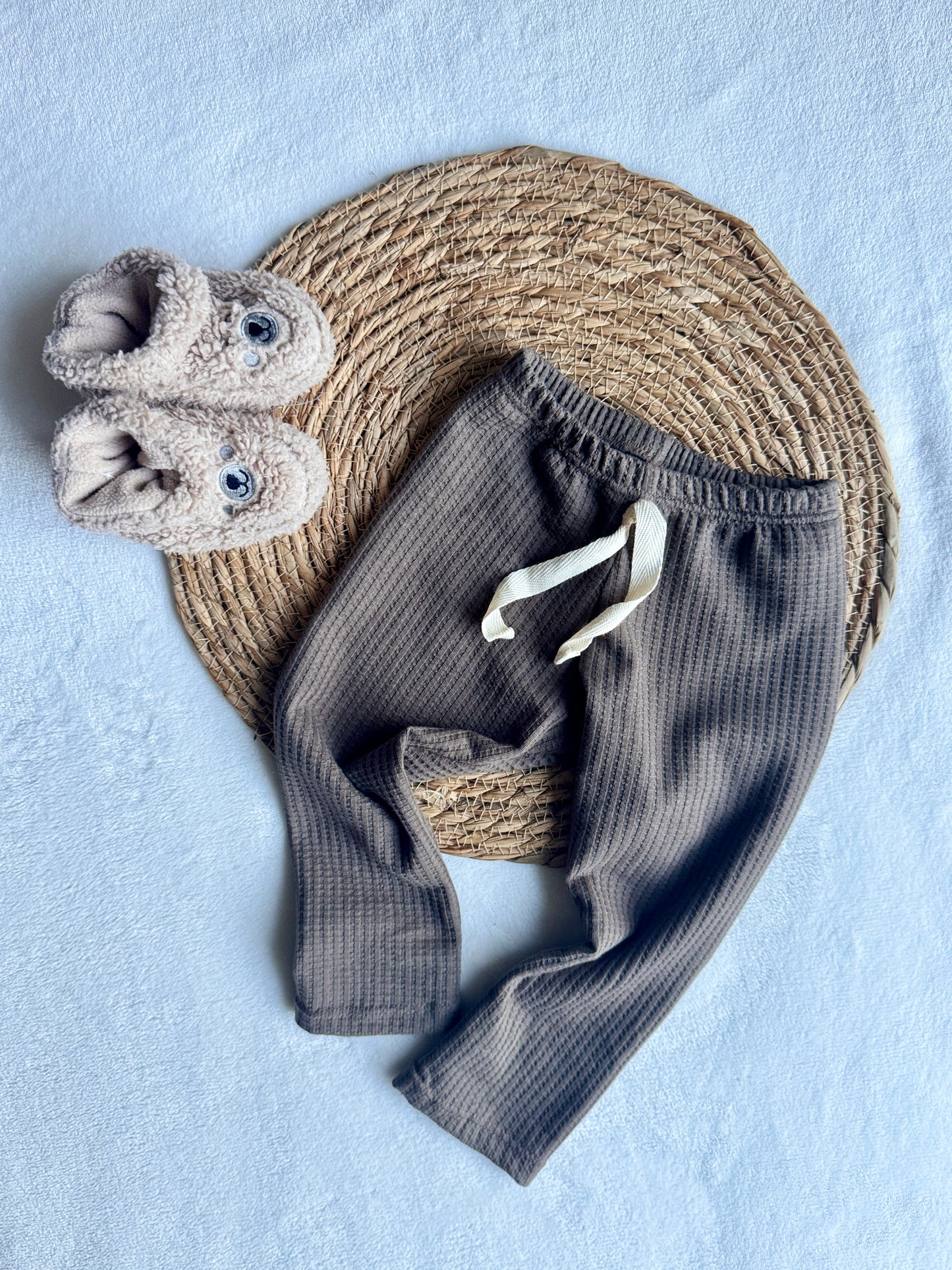 Cozy-Strickleggings taupe