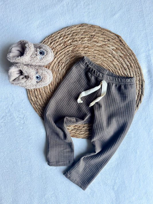 Cozy-Strickleggings taupe