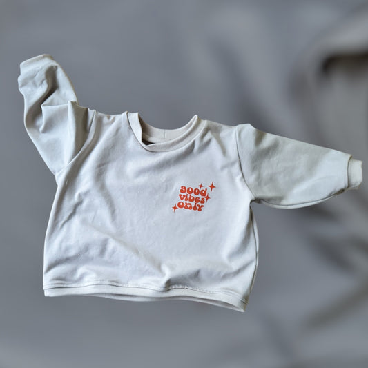 Oversize Langarmshirt "Good Vibes Only"