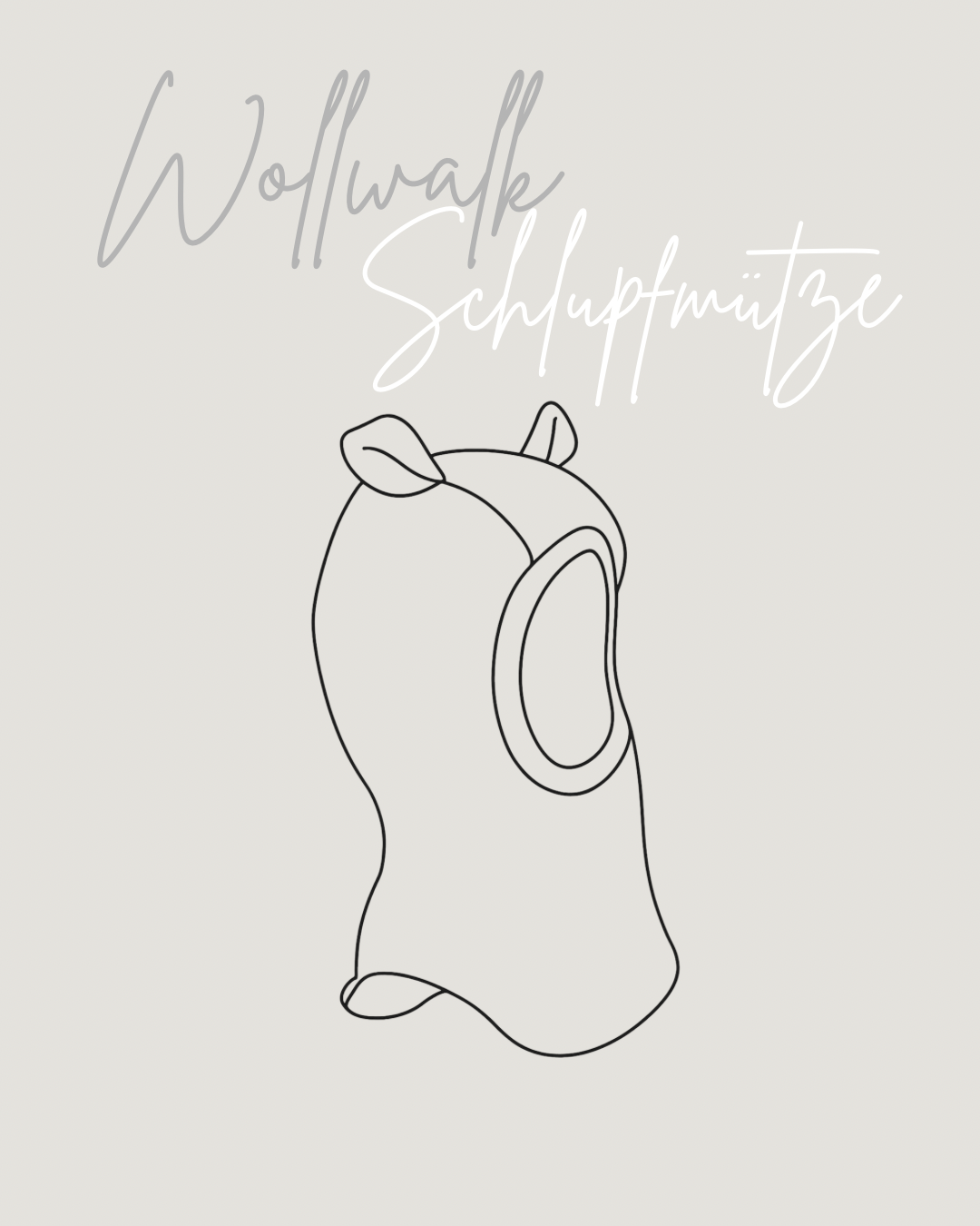 Schlupfmütze aus Wollwalk mit Öhrchen